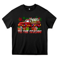 Black tis the season christmas truck Heavy Core Tee - CowGirlArtShop