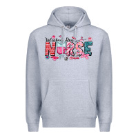 Heather Grey Nurse Valentine Premium Hoodie - CowhideDigitalArt