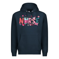 Navy Nurse Valentine Premium Hoodie - CowhideDigitalArt