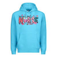 Ocean Blue Nurse Valentine Premium Hoodie - CowhideDigitalArt