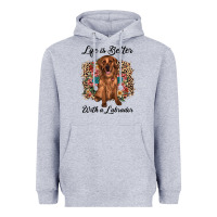 Heather Grey life is better with a labrador Heavyweight Hoodie - JahusDesignShop