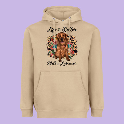 Life Is Better With A Labrador Heavyweight Hoodie Designed By Jahusdesignshop
