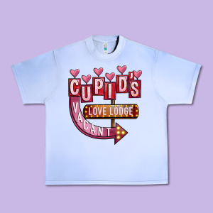 Valentines Day Cupid's Love Lodge Urban Heavy Tee Designed By Fadigitalartstudio