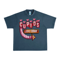 Midnight Navy Valentines Day Cupid's Love Lodge Urban Heavy Tee - FaDigitalArtStudio