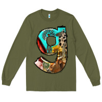 Army Green farm life alphabet lowercase letters g Long Sleeve Tee - BundleAndBundleShop