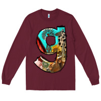 Burgundy farm life alphabet lowercase letters g Long Sleeve Tee - BundleAndBundleShop