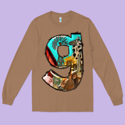 Farm Life Alphabet Lowercase Letters G Long Sleeve Tee Designed By Bundleandbundleshop