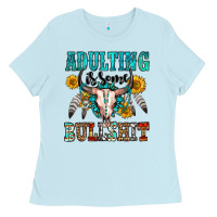 Baby Blue adulting is some bullshit Ladies Tee - OliviaCreatesArt