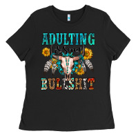 Black adulting is some bullshit Ladies Tee - OliviaCreatesArt