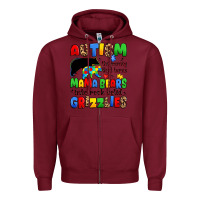 Burgundy autism the journey that turns mama bears Zipper Hoodie - JahusDesignShop