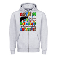Heather Grey autism the journey that turns mama bears Zipper Hoodie - JahusDesignShop
