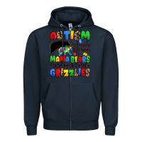 Navy autism the journey that turns mama bears Zipper Hoodie - JahusDesignShop