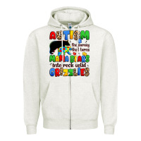Oatmeal Heather autism the journey that turns mama bears Zipper Hoodie - JahusDesignShop