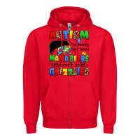Red autism the journey that turns mama bears Zipper Hoodie - JahusDesignShop