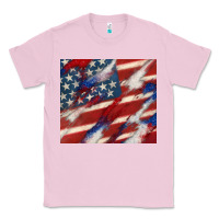 Bubblegum Pink American flag glitter 4th of july Classic Tee - CowGirlArtShop