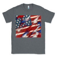 Charcoal Heather American flag glitter 4th of july Classic Tee - CowGirlArtShop