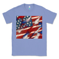 Colony Blue American flag glitter 4th of july Classic Tee - CowGirlArtShop