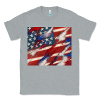 Heather Grey American flag glitter 4th of july Classic Tee - CowGirlArtShop