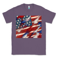 Lavender American flag glitter 4th of july Classic Tee - CowGirlArtShop