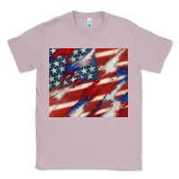 Lilac American flag glitter 4th of july Classic Tee - CowGirlArtShop