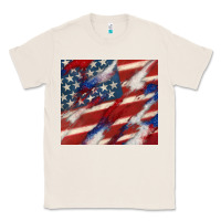Natural American flag glitter 4th of july Classic Tee - CowGirlArtShop