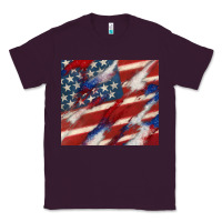 Plum American flag glitter 4th of july Classic Tee - CowGirlArtShop