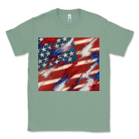 Sage American flag glitter 4th of july Classic Tee - CowGirlArtShop