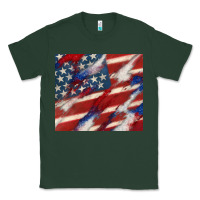 Sports Green American flag glitter 4th of july Classic Tee - CowGirlArtShop