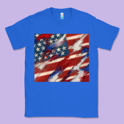 American Flag Glitter 4th Of July Classic Tee Designed By Cowgirlartshop