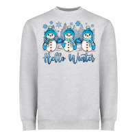 Heather Grey snowman hello winter Heavyweight Sweatshirt - JahusDesignShop