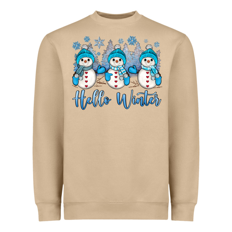 Snowman Hello Winter Heavyweight Sweatshirt by JahusDesignShop | Teevron
