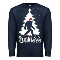 Navy bigfoot christmas shirt Premium Sweatshirt - DesigneFamous