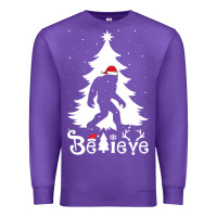 Purple bigfoot christmas shirt Premium Sweatshirt - DesigneFamous