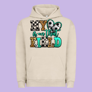 My Heart Is On That Field Soccer Urban Hoodie Designed By Jasminsmagicworld