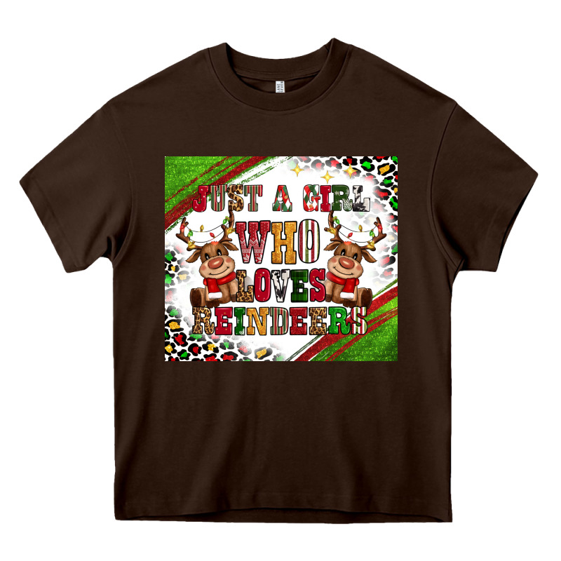 Just A Girl Who Loves Reindeer Heavy Core Tee by CowGirlArtShop | Teevron