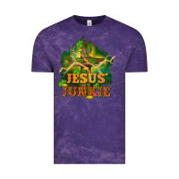 Cloud Purple Jesus junkie St. Patricks Day Vintage Tee - FaDigitalArtStudio