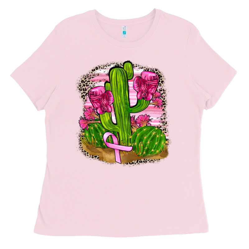 Breast Cancer Cactus Ladies Tee by FaDigitalArtStudio | Teevron