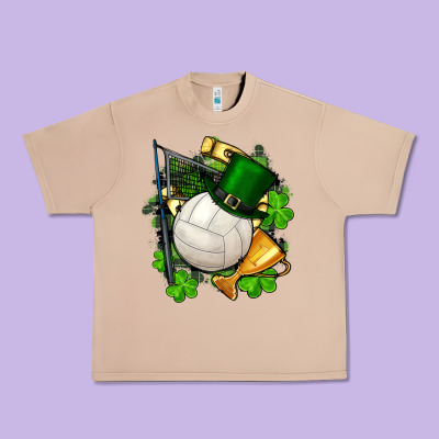 St.patrick's Day Volleyball Urban Heavy Tee Designed By Fadigitalartstudio