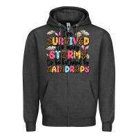 Charcoal Heather i've survived too many storms Zipper Hoodie - JahusDesignShop