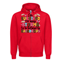 Red i've survived too many storms Zipper Hoodie - JahusDesignShop