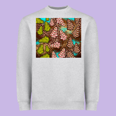 Little Debbie Tree Cakes Leopard Turquoise Heavyweight Sweatshirt Designed By Jahusdesignshop