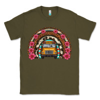 Army Green school bus leopard cowhide rainbow Classic Tee - Artiststas