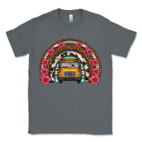 Charcoal Heather school bus leopard cowhide rainbow Classic Tee - Artiststas
