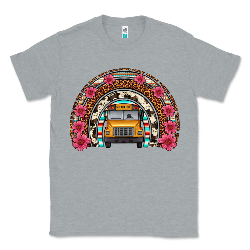 School Bus Leopard Cowhide Rainbow Classic Tee by Artiststas | Teevron