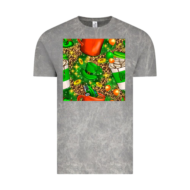 Coffee Cups St. Patrick's Day With Leopard Seamless Pattern Bbs Vintage Tee by BundleAndBundleShop | Teevron