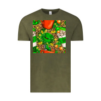 Vintage Olive coffee cups st. patrick's day with leopard seamless pattern bbs Vintage Tee - BundleAndBundleShop
