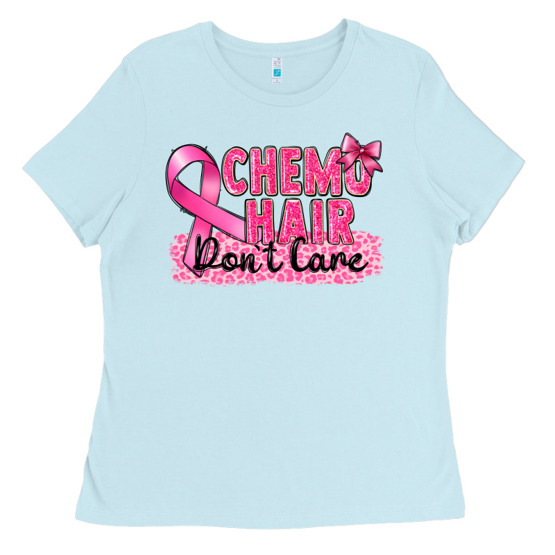 Breast Cancer Chemo Hair Don't Care Ladies Tee by FaDigitalArtStudio | Teevron