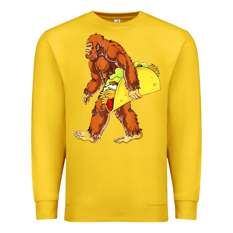 Bigfoot Carrying Taco Premium Sweatshirt by DesigneFamous | Teevron