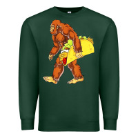 Sports Green bigfoot carrying taco Premium Sweatshirt - DesigneFamous