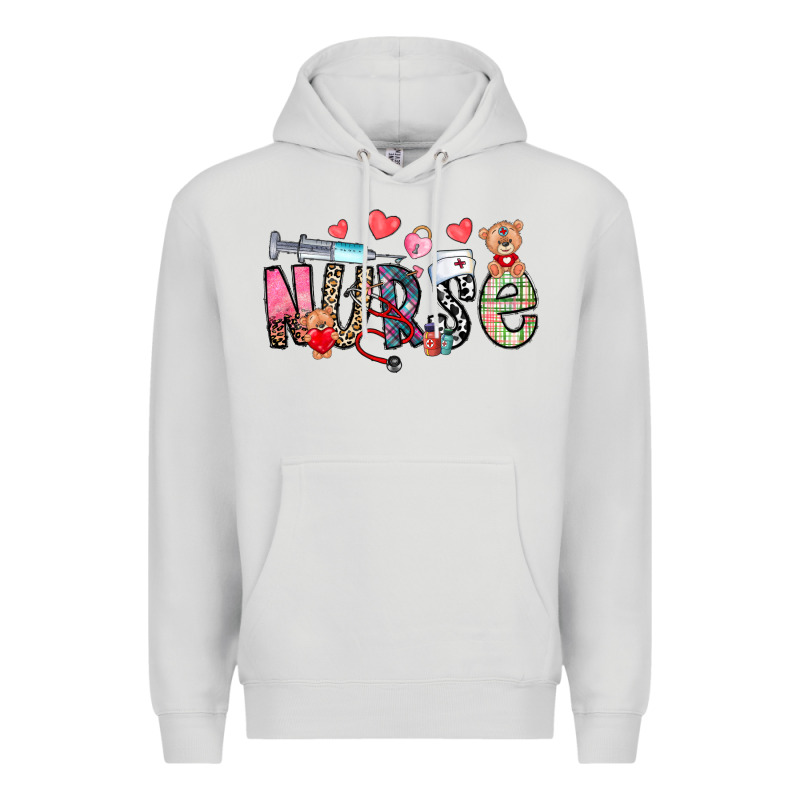 Nurse Valentines Day Premium Hoodie by CowhideDigitalArt | Teevron